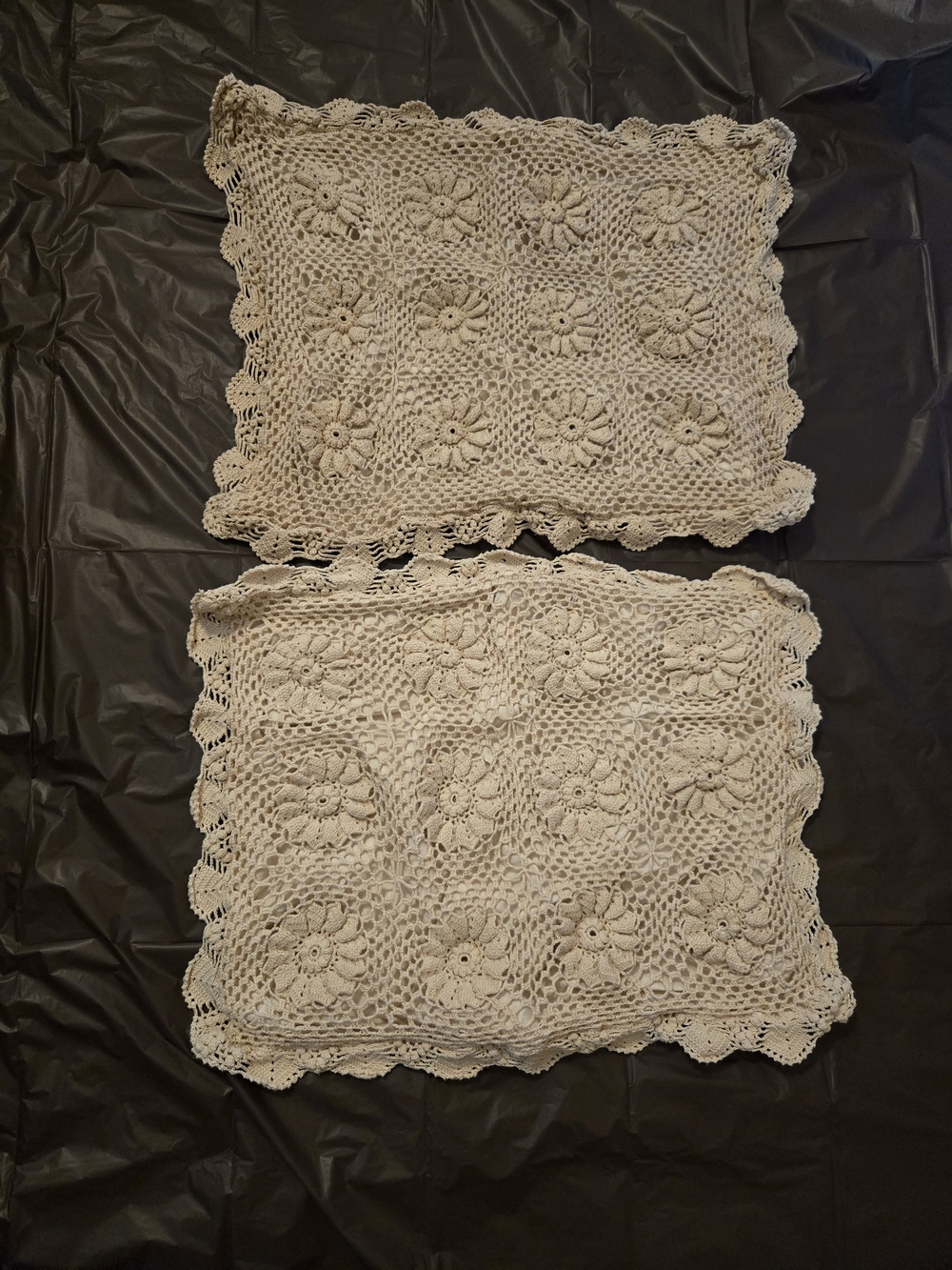 Handcrafted Cream Crochet Pillowcases